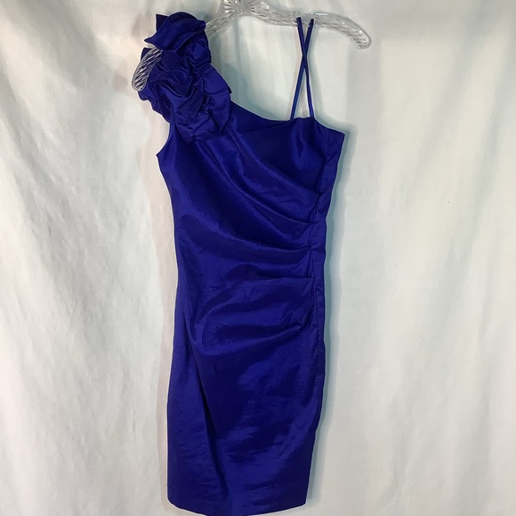 Hailey Longan by Adriana Papell One Shoulder Prom/Party Dress Sz 3/4 - Picture 1 of 9